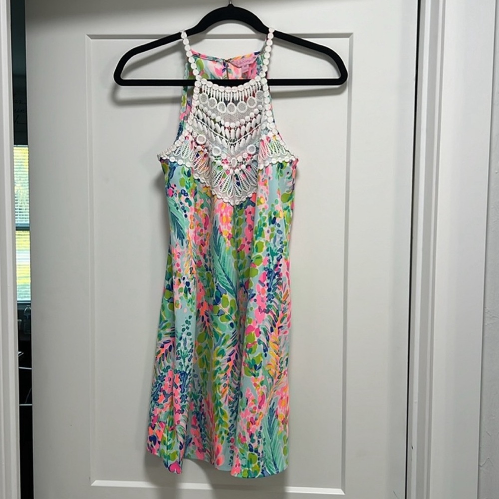 Lilly Pulitzer “catch the wave” pearl shift dress size 00 HTF holy grail pattern